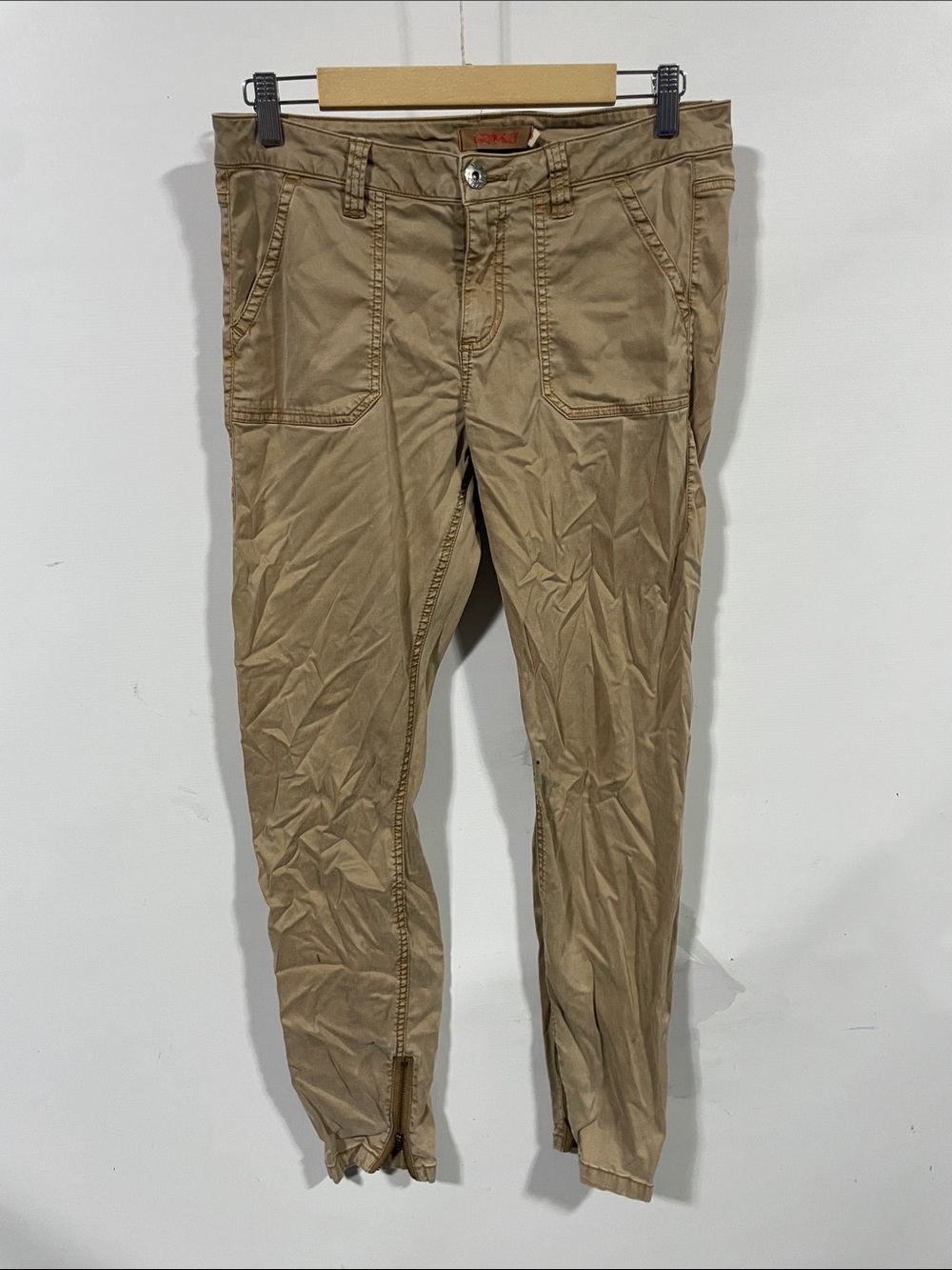 Gramicci Women’s Tan Track Joggers with Front Patch Pockets